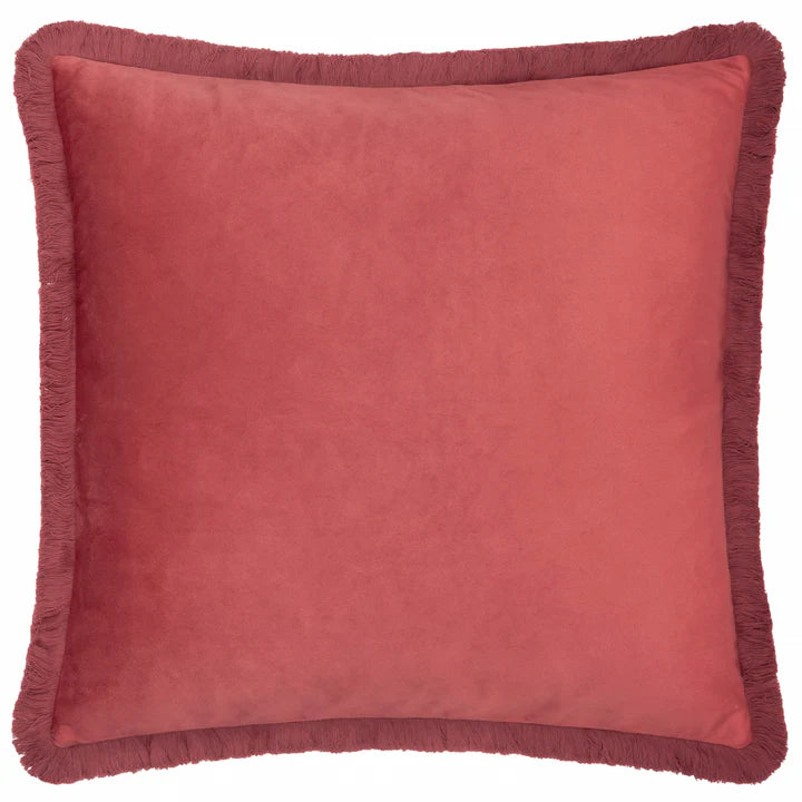 Morris & Co Strawberry Thief Embroidered Velvet Cushion · Colour Berry