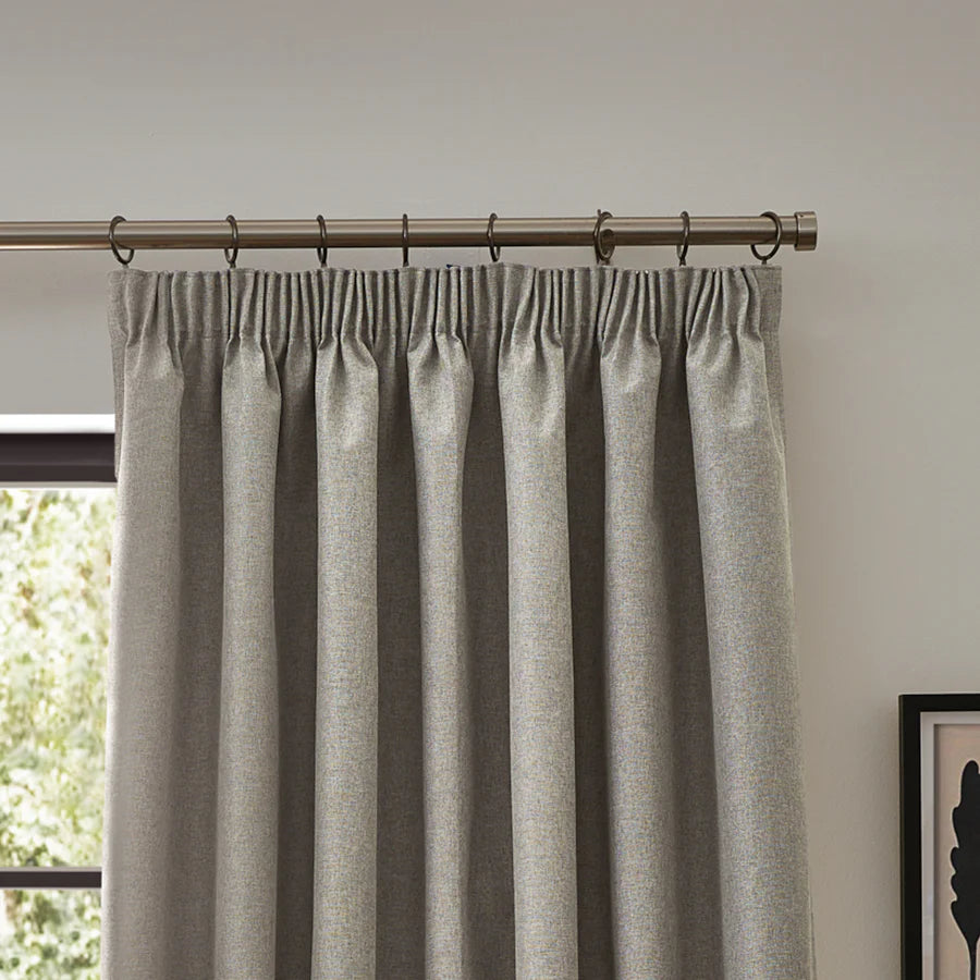 Dawn Blackout Pencil Pleat Curtains - Linen