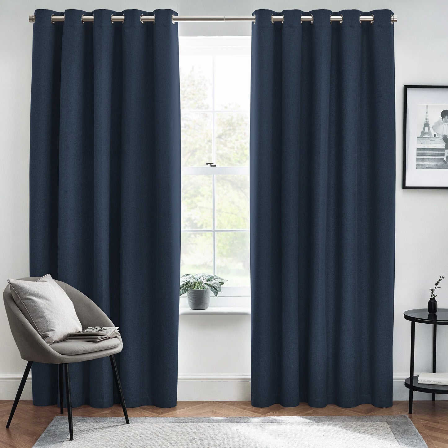 Blackout Eyelet Curtains - Dawn Blue