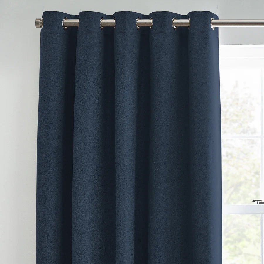 Blackout Eyelet Curtains - Navy