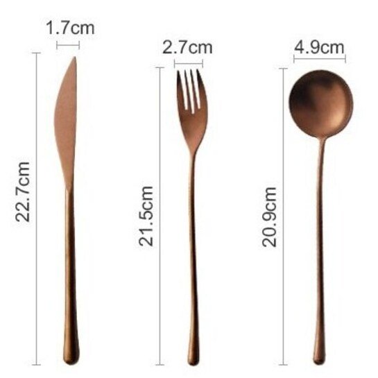 Gold Stonewashed Cutlery · Set of 5 Pieces