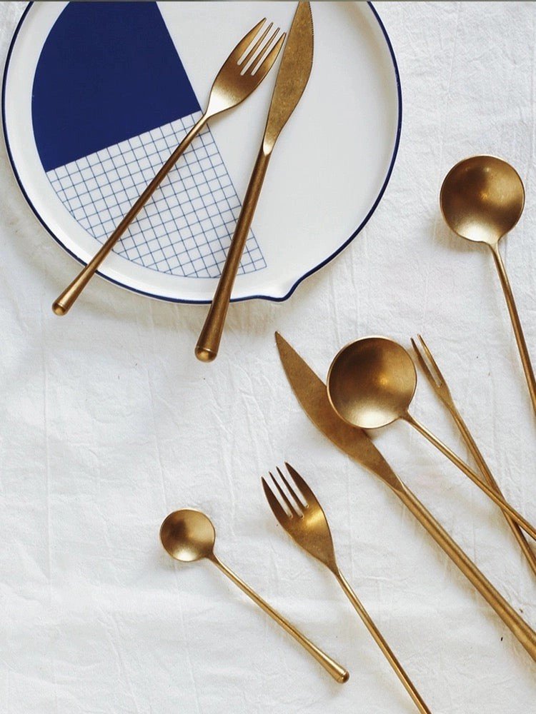 Gold Stonewashed Cutlery · Set of 5 Pieces