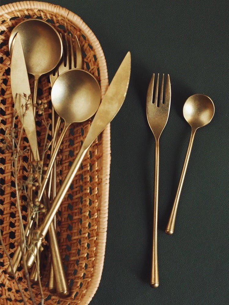 Gold Stonewashed Cutlery · Set of 5 Pieces