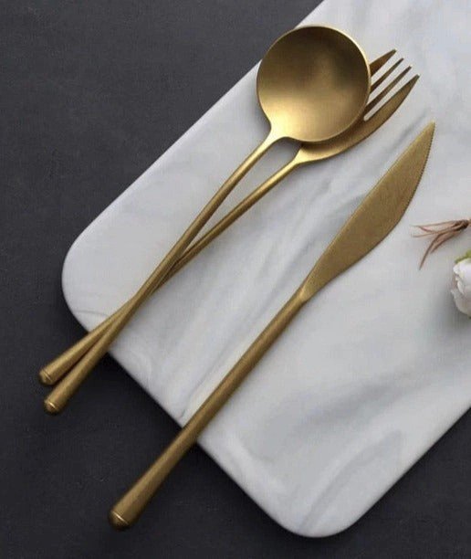 Gold Stonewashed Cutlery · Set of 5 Pieces