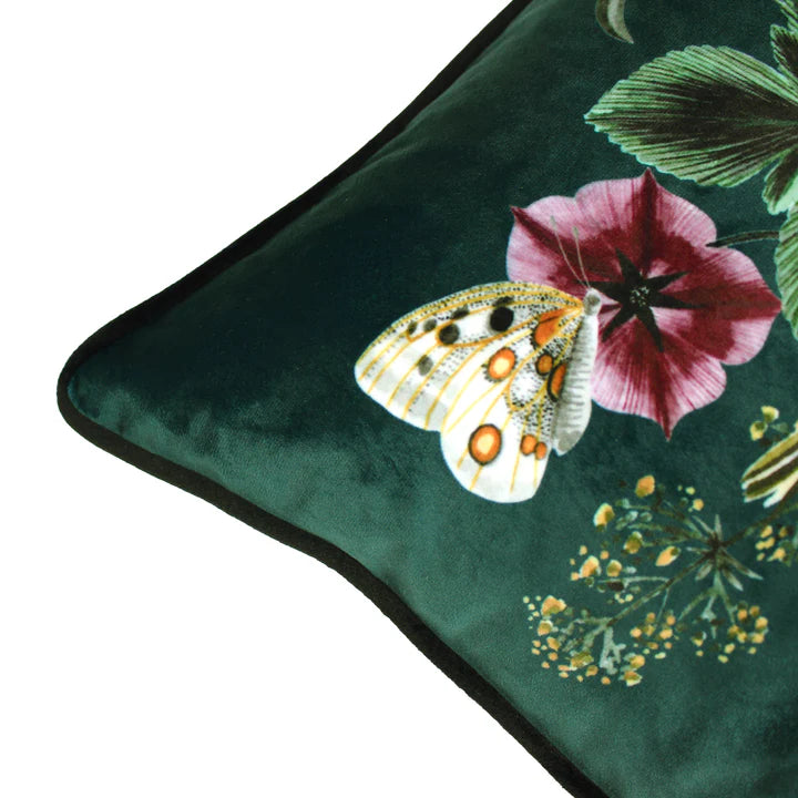 Evans Lichfield · Midnight Garden Bird Cushion · Green