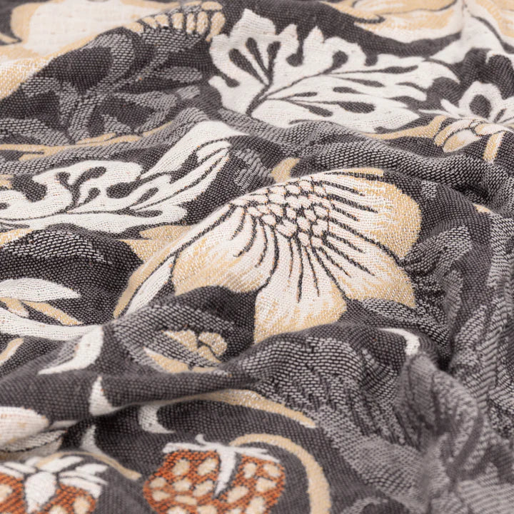 Morris & Co Strawberry Thief Jacquard Throw · Biscuit
