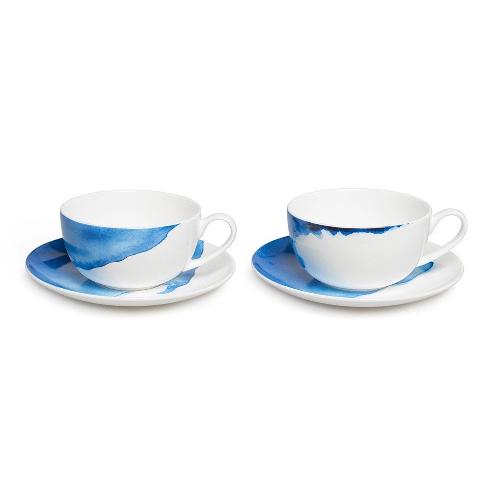 Rick Stein Cup and Saucer · Bone China Collection · Set of 2