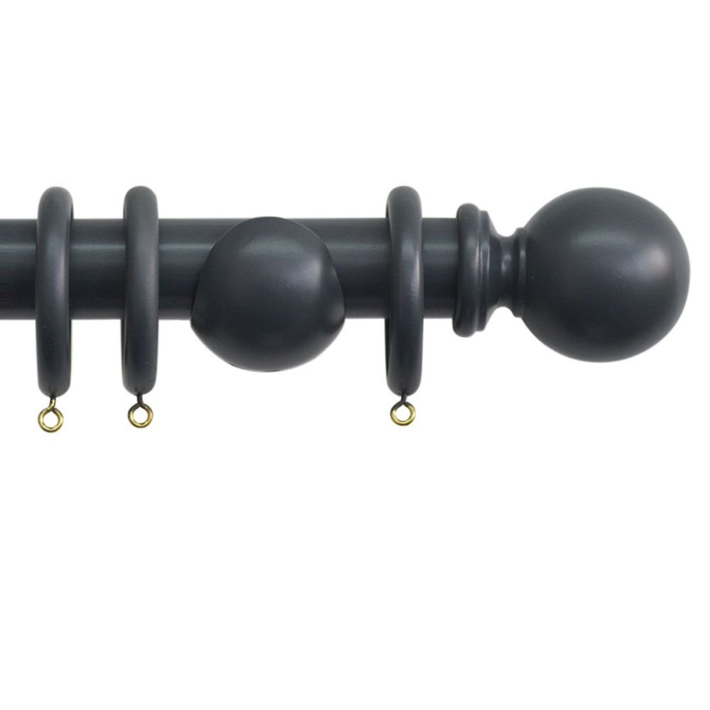 Shore 35mm · Complete Wood Curtain Pole Kit · Mushroom