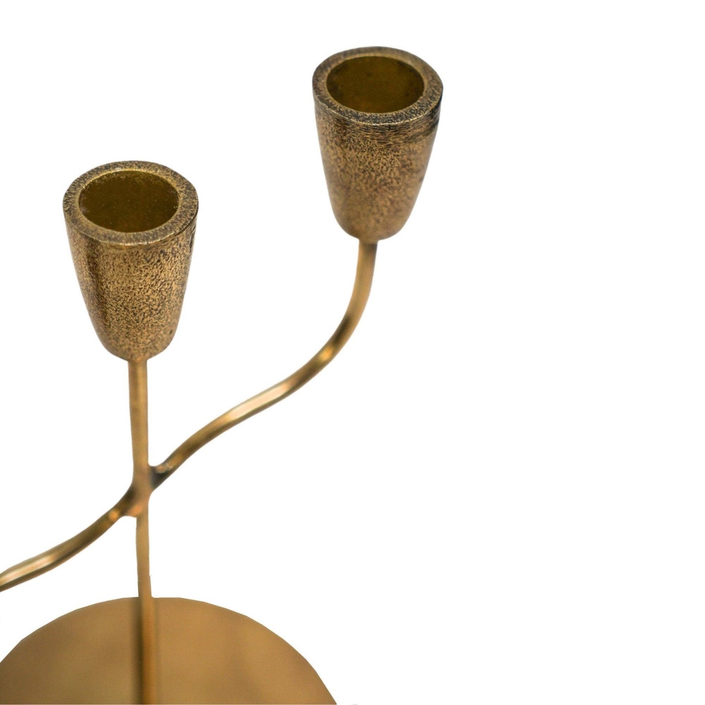 Cast Taper Candle Holder Antique Brass