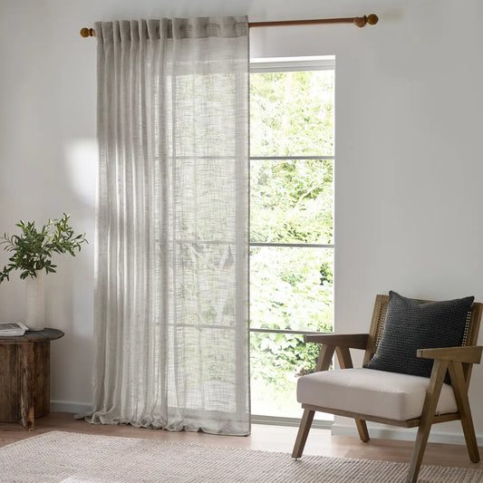 Cirrus Woven Sheer Curtain Panel - Grey