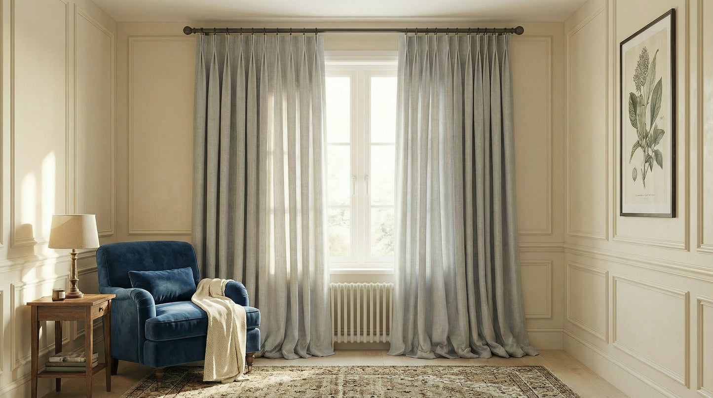 Pair of curtains - Romo, Linara in Feather Grey