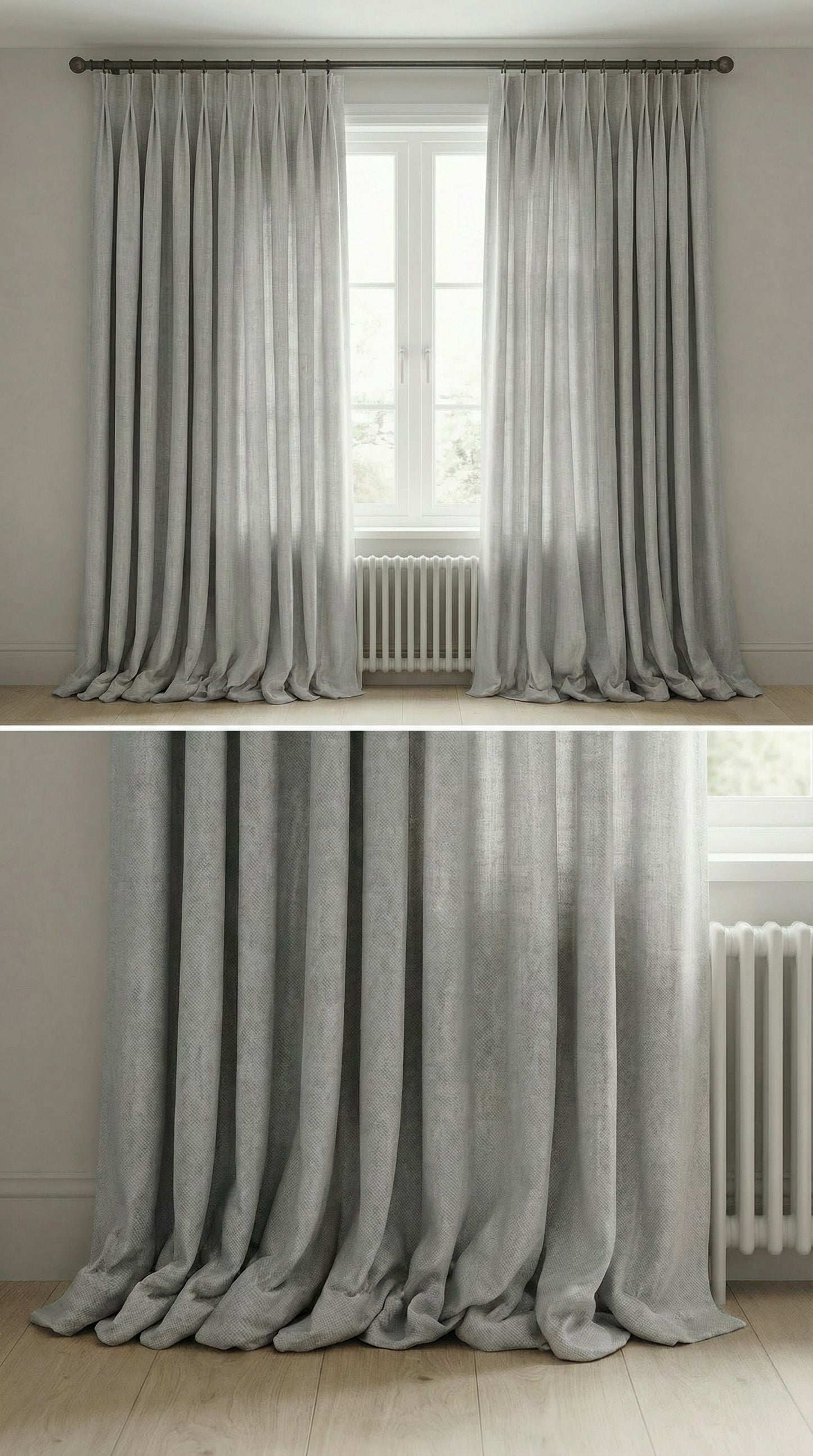 Pair of curtains - Romo, Linara in Feather Grey