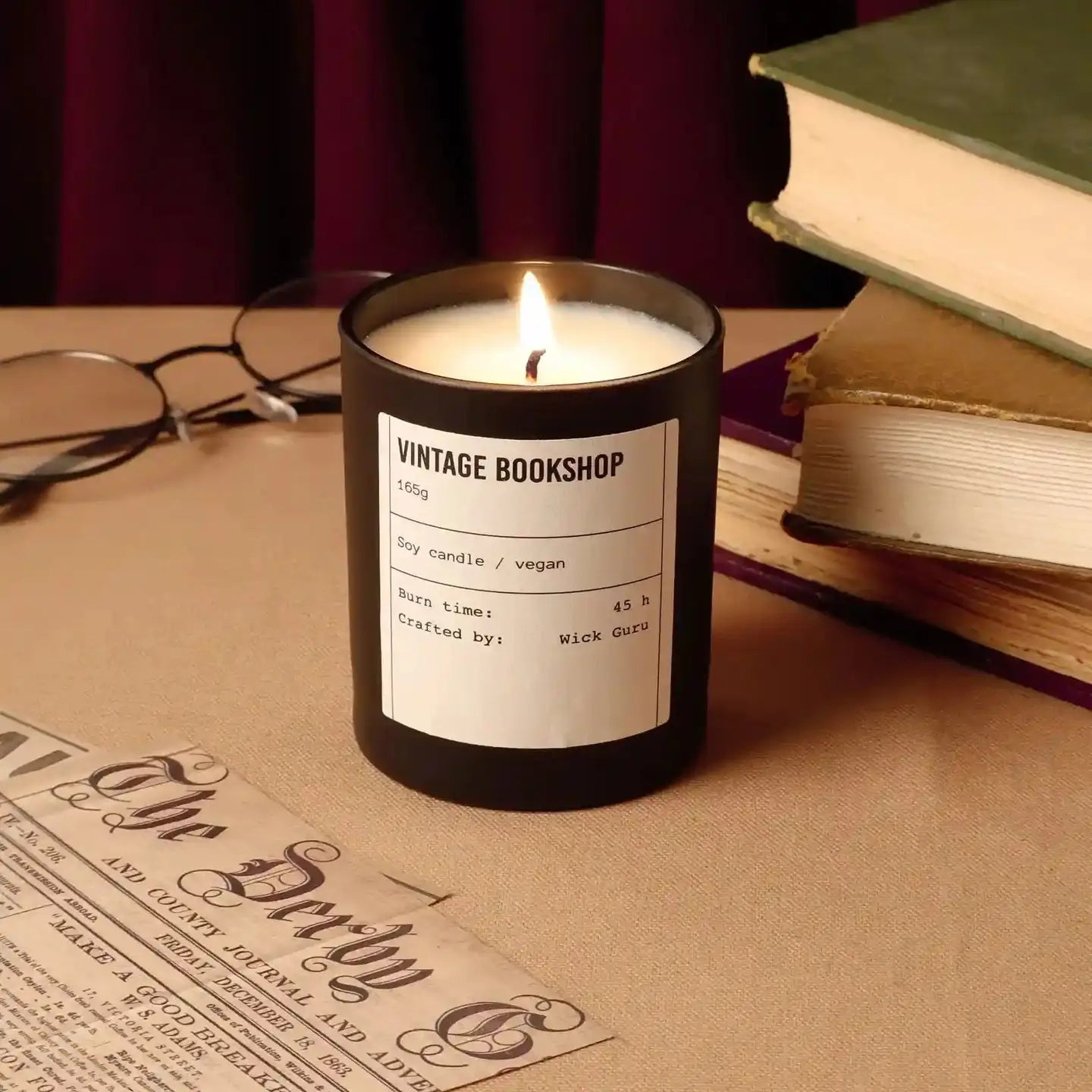 Vintage Bookshop Candle | Soy Wax | Bookstore Scented Gift