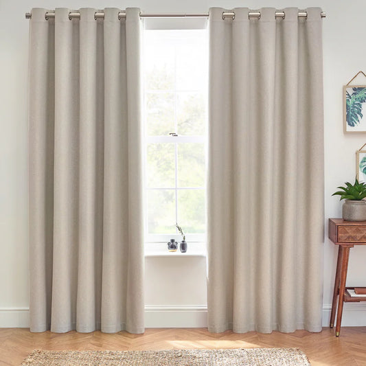 Blackout Eyelet Curtains - Linen