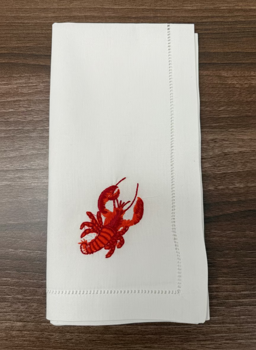 Lobster Cotton Napkin - Red, 45cm x 45cm