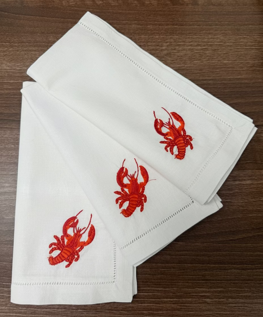 Lobster Cotton Napkin - Red, 45cm x 45cm