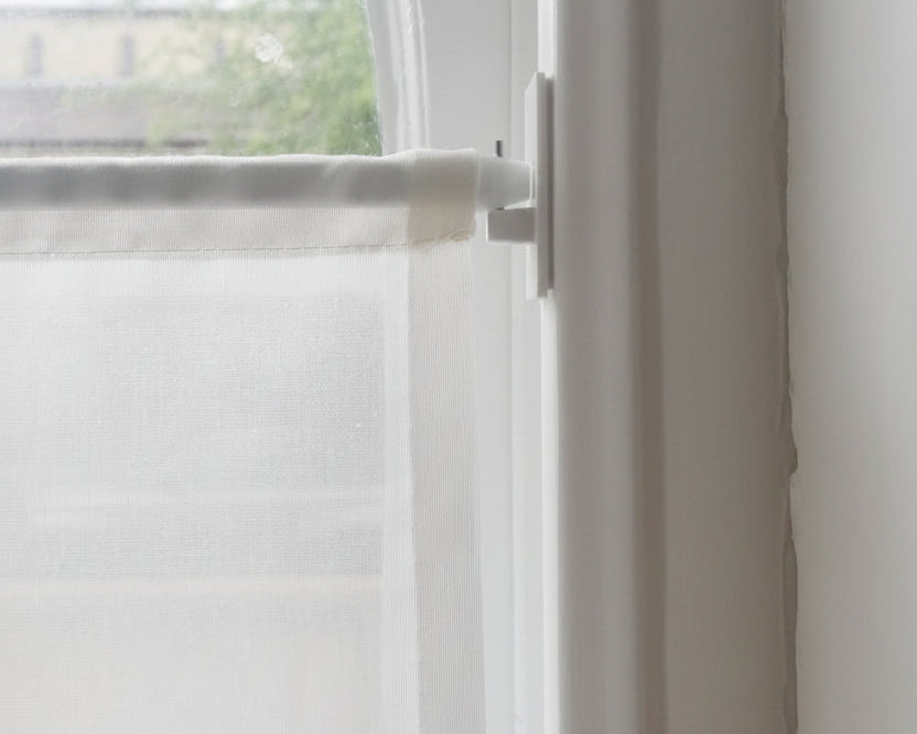 Fire Retardant Voile Café Curtain – Chalk | Made to Measure