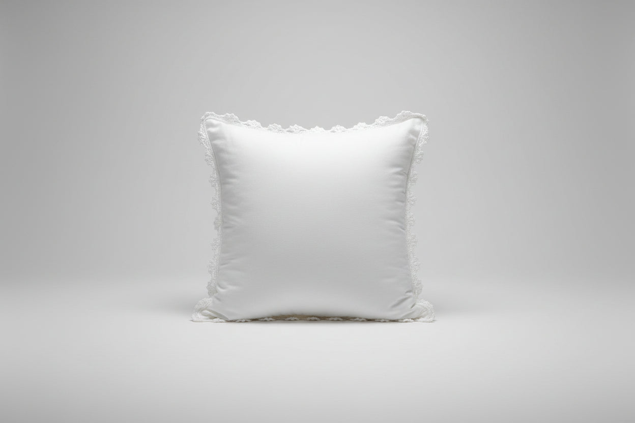 Artisan Medallion Lace Crochet Decorative Cushion | 40 x 40 cm