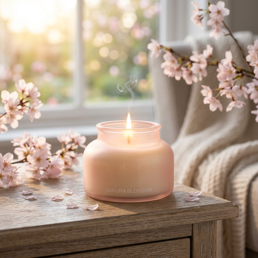 Pink Candle · Cherry Blossom · Spring Edition (7 cm)