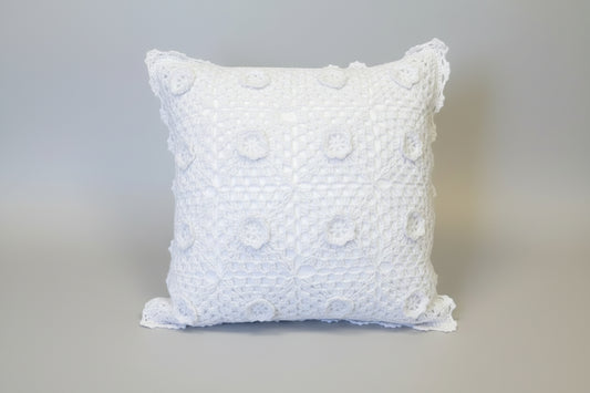 Artisan Rosette Crochet Decorative Cushion | 40 x 40 cm